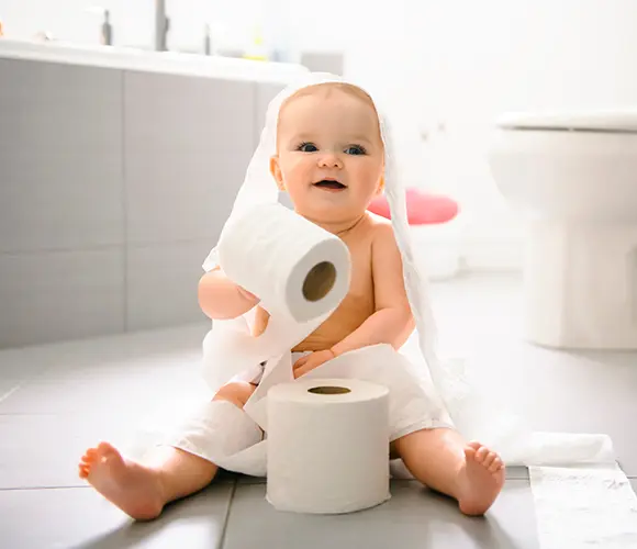 Tuoksuva wc -paperi rulla yksinoikeudella äideille ja vauvoille
